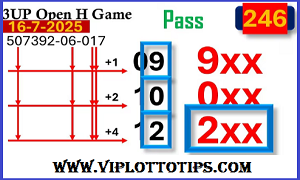 Thai Lottery 3UP Open H 3D Game First Game Update 16.07.2025