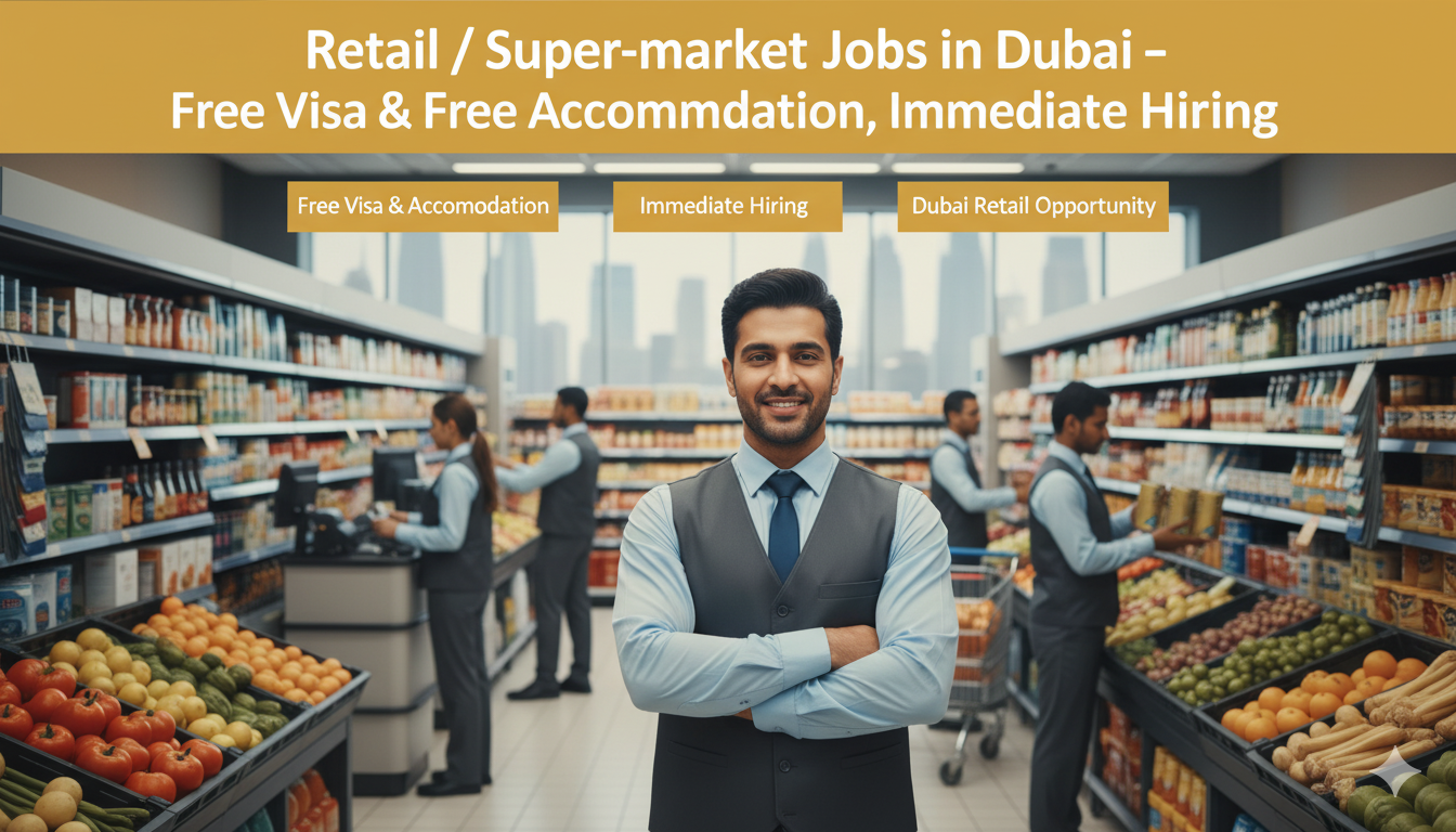 Retail & Supermarket Jobs in Dubai – Free Visa, Free Accommodation, Immediate Hiring