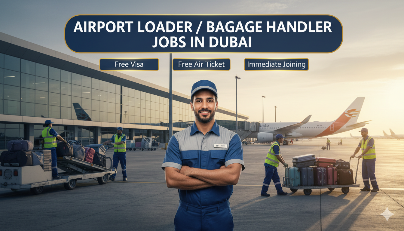 Airport Loader / Baggage Handler Jobs in Dubai – Free Visa, Free Ticket, Immediate Joining