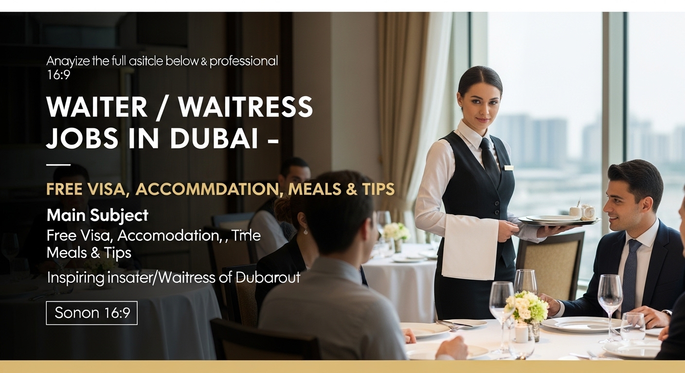 Waiter / Waitress – Dubai (Free Visa, Accommodation, Meals & Tips)