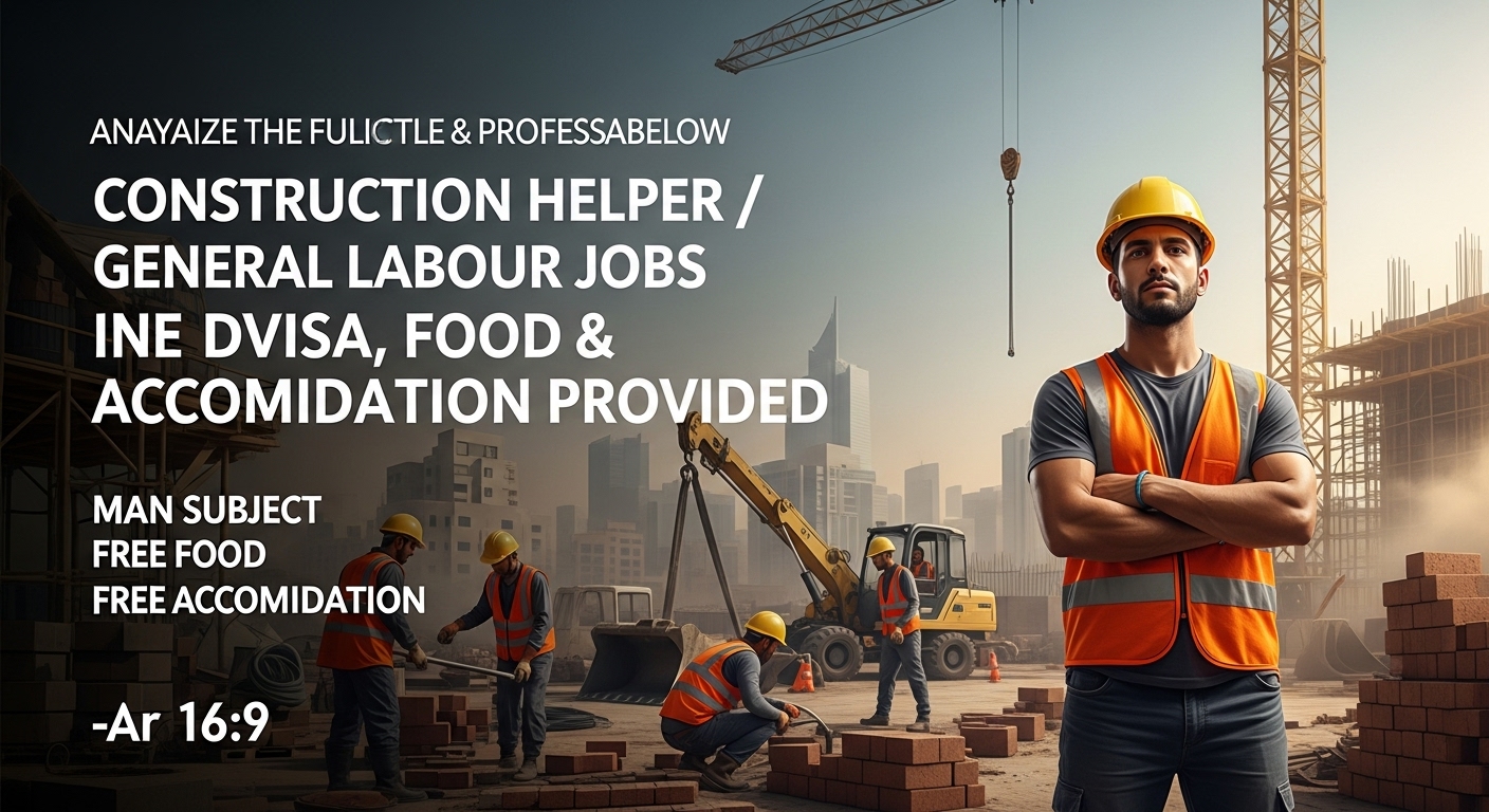 Construction Helper / General Labour Jobs in Dubai – Free Visa, Food & Accommodation Provided